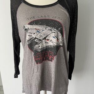 Star Wars Gray and Black Long Sleeve Tee
